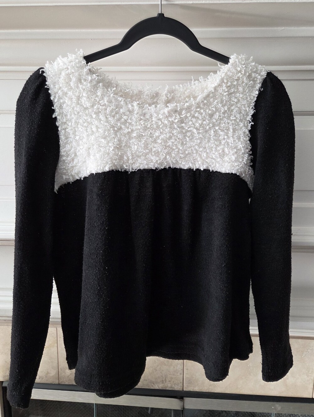 LIZ LISA DOLL Black White Bouclé Knit Sweater Y2K Japanese J-Fashion Goth Size S